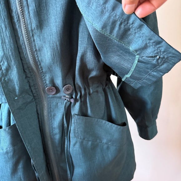 Gorgeous Vintage 90s Lightweight Dark teal oversized utility-style jacket - Picture 7 of 11